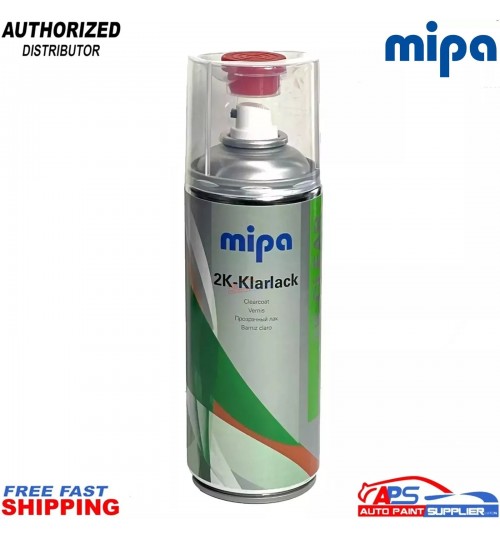 MIPA 2K CLEAR COAT SPRAY LACQUER WITH HARDENER PAINT AEROSOL - 400ML